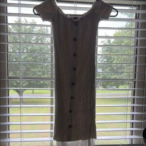 Rue21 Tan Striped Midi Dress